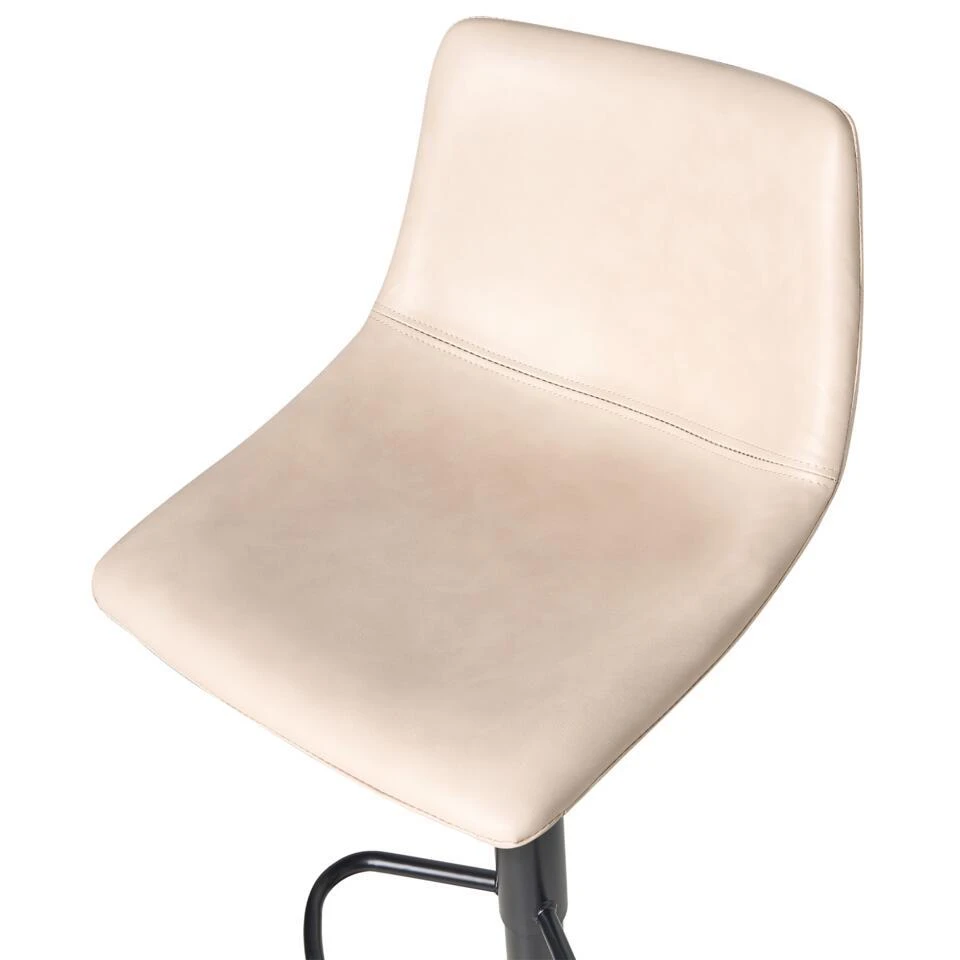 LEBRIJA - Barkruk Set Van 2 - Lichtbeige - Kunstleer 11 LEBRIJA - Barkruk Set Van 2 - Lichtbeige - Kunstleer - Afbeelding 9