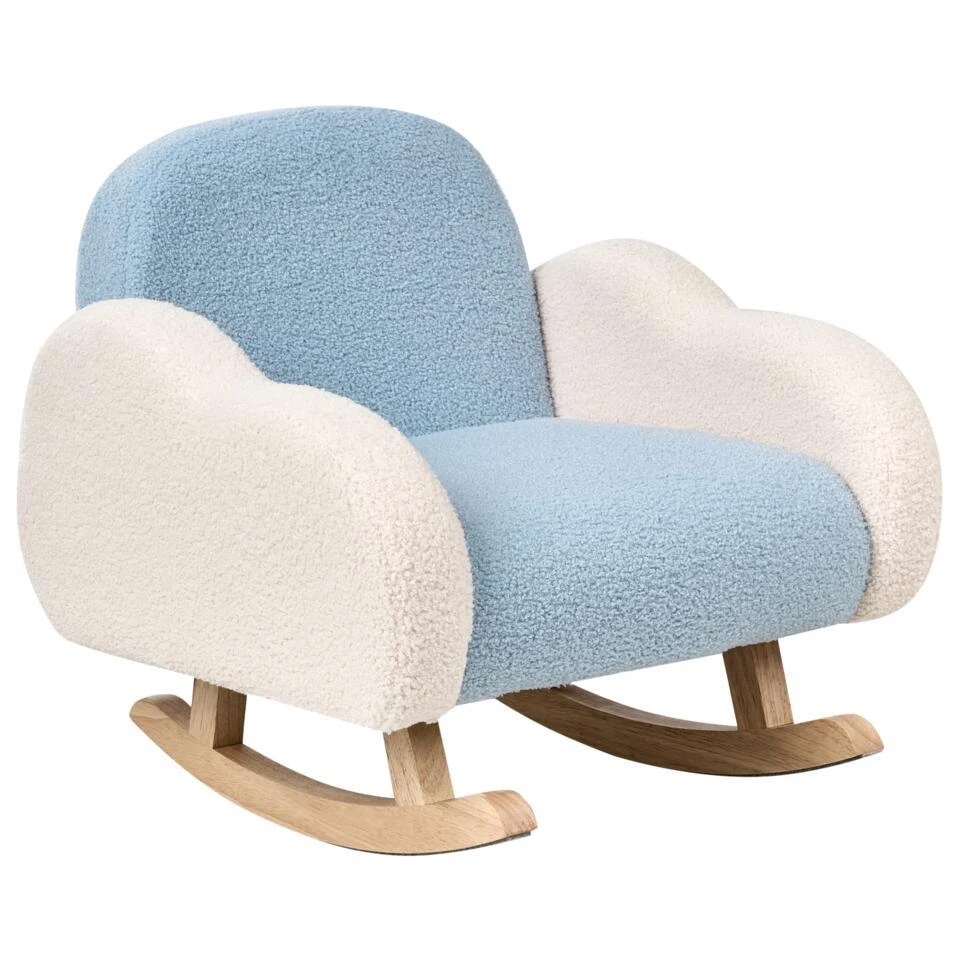 SKARE - Schommelstoel Voor Kinderen - Lichtblauw - Bouclé 7 SKARE - Schommelstoel Voor Kinderen - Lichtblauw - Bouclé - Afbeelding 5