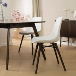 Nolon Nena-Pip Eetkamerstoel Wit - Kunststof - Walnoot Poten -Leen Bakker Winkel 33dea1689a6c4f28a1100e948ab98b05