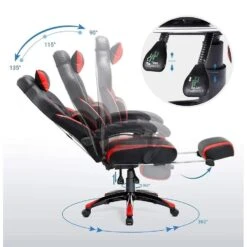 Luxe Gamestoel - Met Hoofdkussen - Kunstleer - Zwart & Rood -Leen Bakker Winkel 362bcc69b73742d0a8a6fc40845d593d