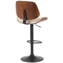 CLP Barkruk Clawson Zwart Frame - Kunstleer - Walnoot/creme -Leen Bakker Winkel 3635459e9d294e589fa8a6ee3d16fcc8