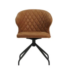 Draaibare Eetkamerstoel Eloi Cognac - Stof - Bruin -Leen Bakker Winkel 36c7d0a89dc94df7af484ce870a8574c