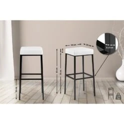 CLP Set Van 2 Barkruk Montreal 85 Zwart Frame - Kunstleer - Wit -Leen Bakker Winkel 3a4d38984b944efcbc853d8b9ae1d286