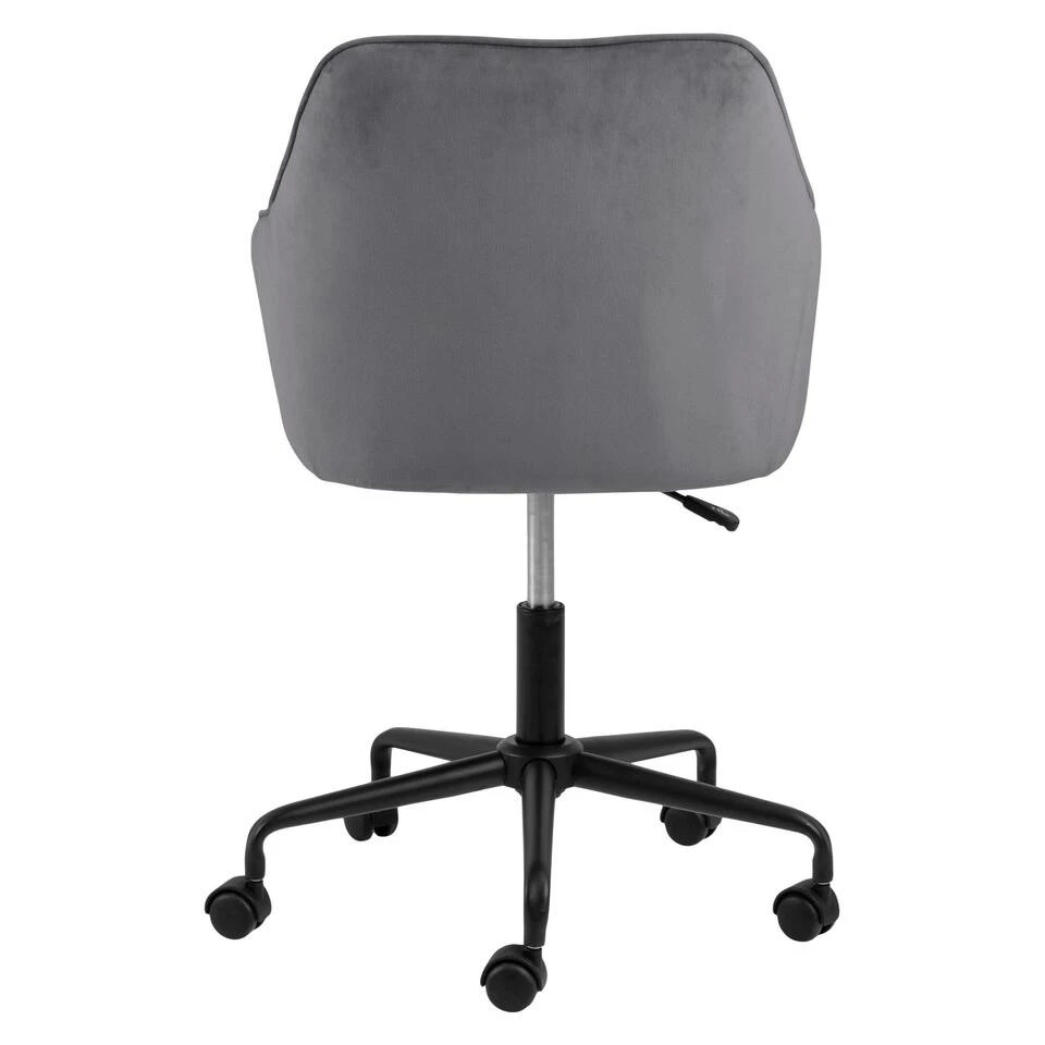 Sohome Bureaustoel Otto - Velvet - Dark Grey 6 Sohome Bureaustoel Otto - Velvet - Dark Grey - Afbeelding 4