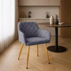 CLP Set Van 2 Eetkamerstoel Monett Goud Frame - Fluweel - Donkergrijs -Leen Bakker Winkel 3b8c0aa9d1c74731a4f160d25286be6b