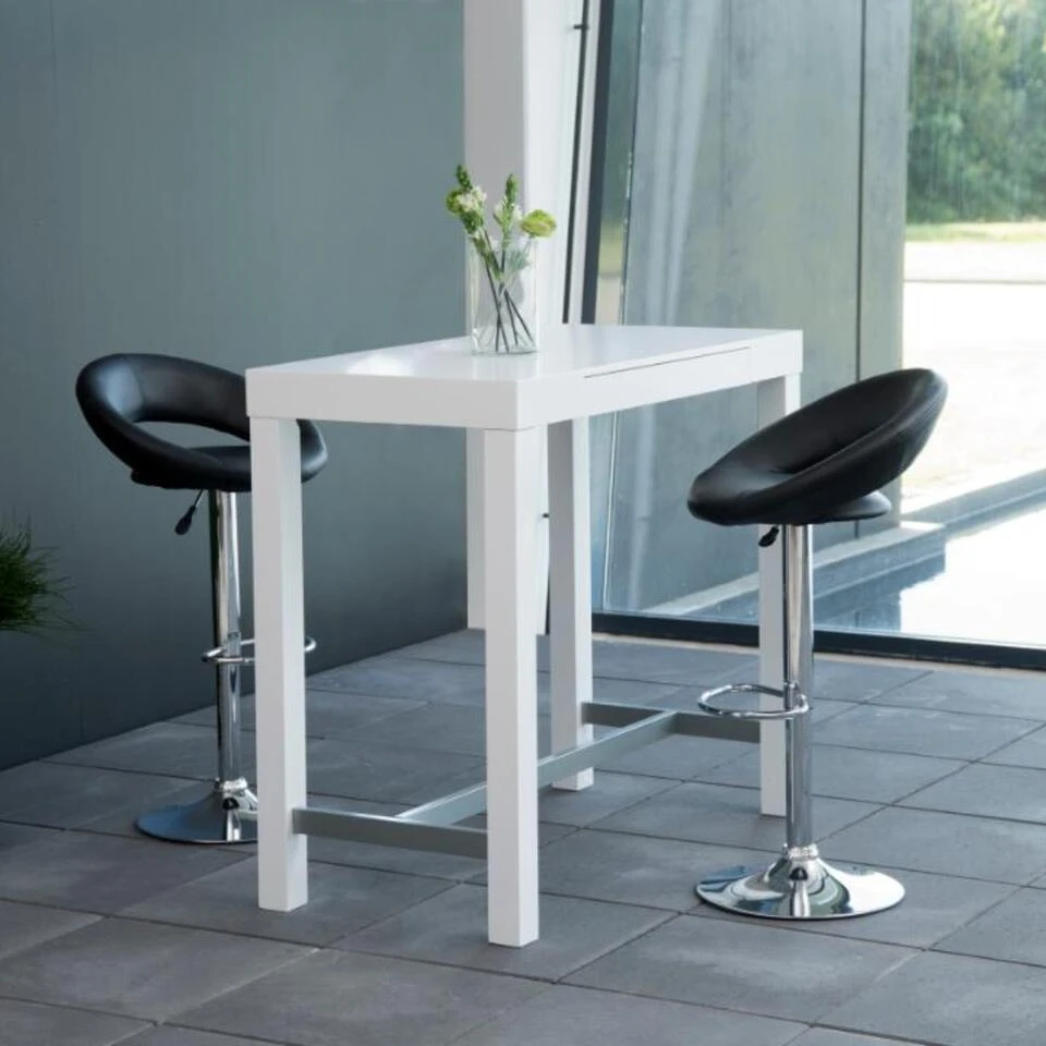 Barkruk - Zwart PU Leer - Zithoogte 79cm - Trana - Set Van 2 4 Barkruk - Zwart PU Leer - Zithoogte 79cm - Trana - Set Van 2 - Afbeelding 2