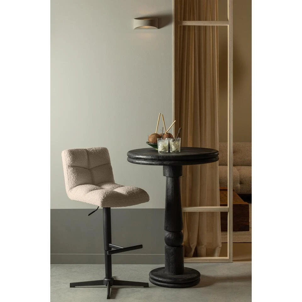 WOOOD Vinny Draaibare Barstoelen - Bouclé - Zand - Set Van 2 4 WOOOD Vinny Draaibare Barstoelen - Bouclé - Zand - Set Van 2 - Afbeelding 2