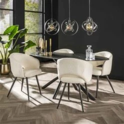 Hoyz - Armstoel Salon - Boucle - Wit - Set Van 2 -Leen Bakker Winkel 3df710d18dc24f8bbaeb68790e4f8805