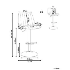 DUBROVNIK - Barkruk Set Van 2 - Bruin - Kunstleer -Leen Bakker Winkel 3e17bc36791147519c363e1d5eff93ad