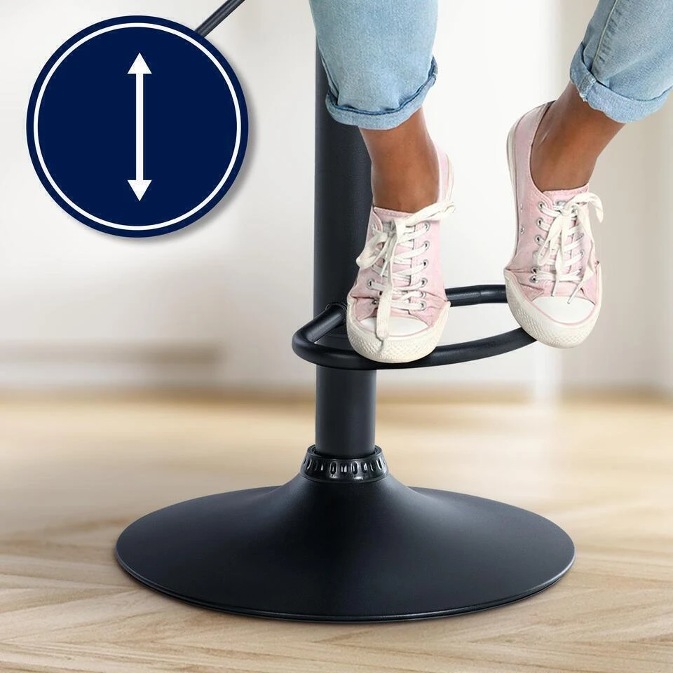 CLP Barkruk Laurel Zwart Frame - Stof - Bruin 6 CLP Barkruk Laurel Zwart Frame - Stof - Bruin - Afbeelding 4