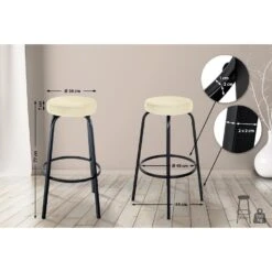 CLP Barkruk Kamari Mat Zwart Frame - Fluweel - Creme -Leen Bakker Winkel 3f48cc890e6c48c9921e562dab516f1c