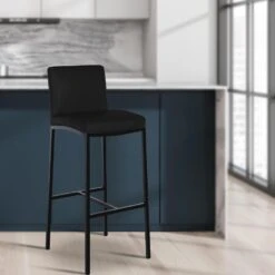 CLP Barkruk Freeport Zwart Frame - Kunstleer - Zwart -Leen Bakker Winkel 4148388c6134405dae297a05cfc4a51c