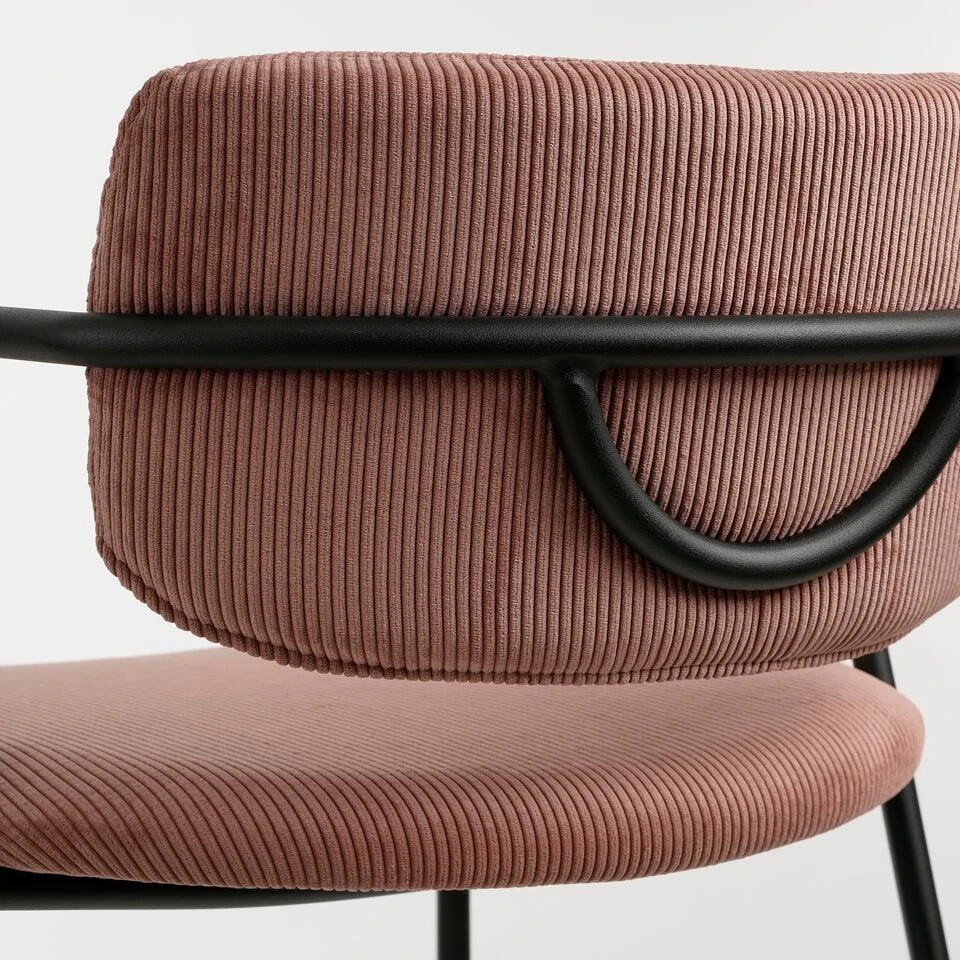 Mica Decorations Nanet Barkruk - L53 X B46 X H91 Cm - Velvet - Roze 6 Mica Decorations Nanet Barkruk - L53 X B46 X H91 Cm - Velvet - Roze - Afbeelding 4