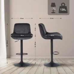 CLP Barkruk Solon Zwart Frame - Fluweel - Zwart -Leen Bakker Winkel 43c82f0a342a4f0697c578e9c03410bc