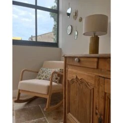 Schommelstoel Van Massief Hout En Beige Stof -Leen Bakker Winkel 441869294fce48cf9c7952a12264c1b1