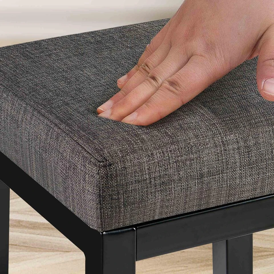 CLP Barkruk Taylor Zwart Frame - Stof - Grijs 6 CLP Barkruk Taylor Zwart Frame - Stof - Grijs - Afbeelding 4