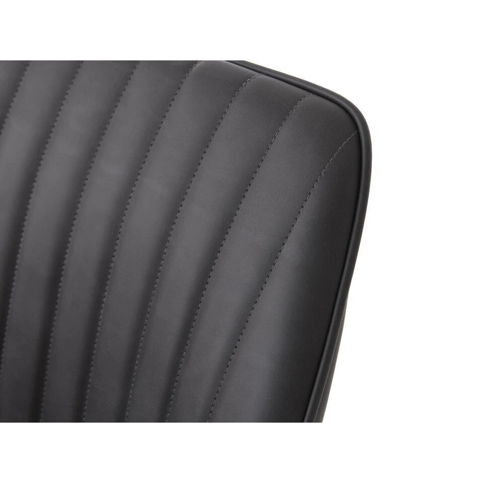 Eetkamerstoel Donkergrijs PU Leer - Nolan Stripe - Set Van 2 8 Eetkamerstoel Donkergrijs PU Leer - Nolan Stripe - Set Van 2 - Afbeelding 6