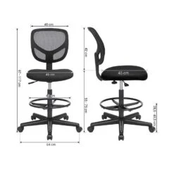 Bobbel Home - Ergonomische Bureaustoel - Verstelbare Voetsteun - Zwart -Leen Bakker Winkel 47c48edcb1cd468b90f8c3aaef77e4f8