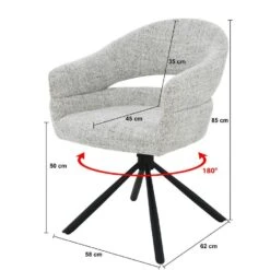 Eetkamerstoel Lichtgrijs Stof - Zithoogte 51cm - Linn - Set Van 2 -Leen Bakker Winkel 482549a17cc04ce78a49590e8ea88216