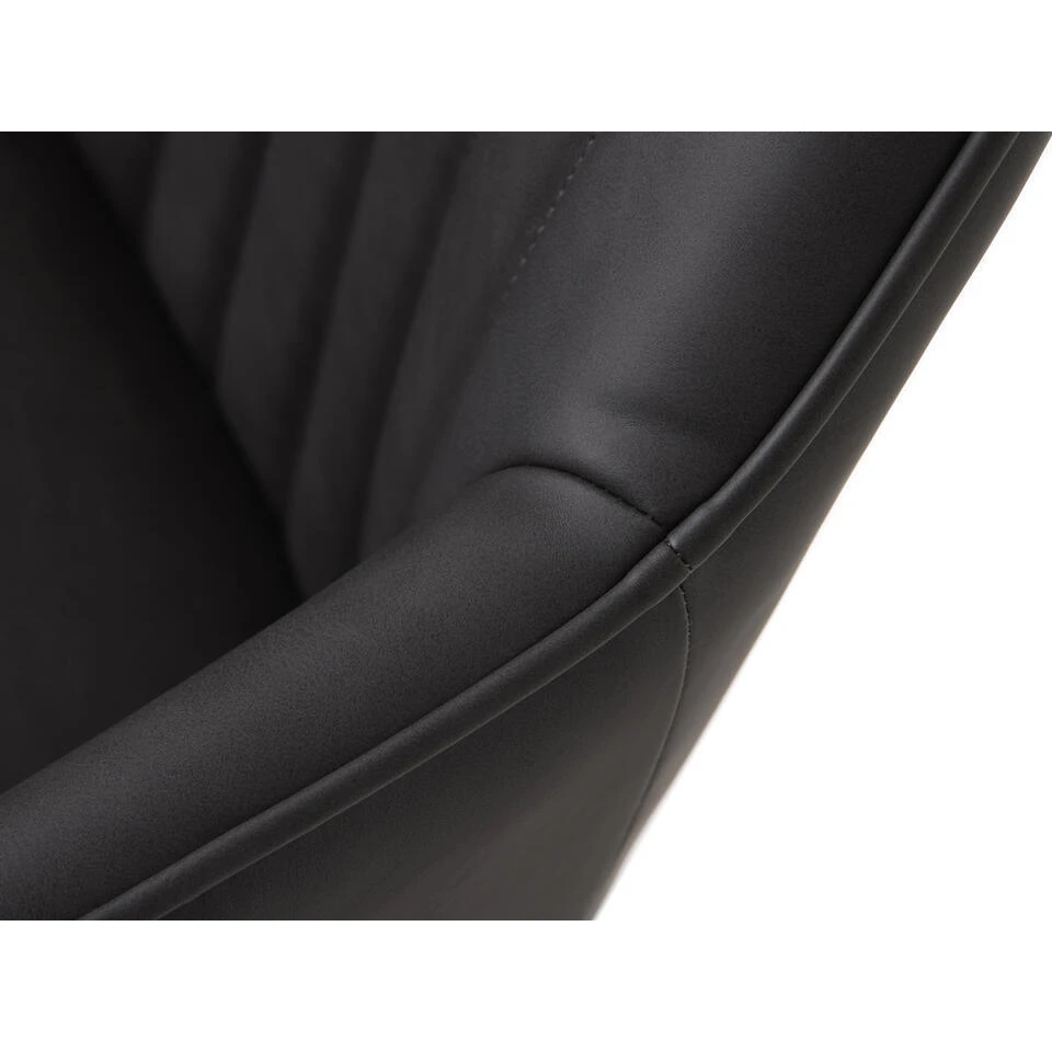 Eetkamerstoel Donkergrijs PU Leer - Nolan Stripe - Set Van 2 9 Eetkamerstoel Donkergrijs PU Leer - Nolan Stripe - Set Van 2 - Afbeelding 7