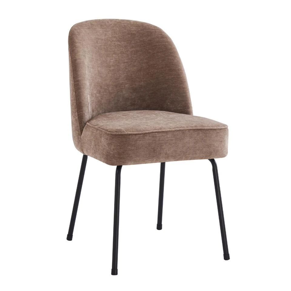 2x Vero Eetkamerstoel Velvet - Taupe 7 2x Vero Eetkamerstoel Velvet - Taupe - Afbeelding 5