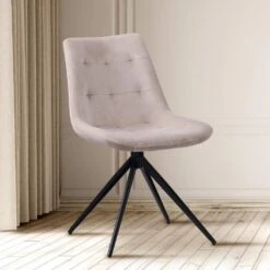 CLP Eetkamerstoel Merna Zwart Frame - Fluweel - Creme -Leen Bakker Winkel 4ce8d88e0e8e484386a650047b51991d