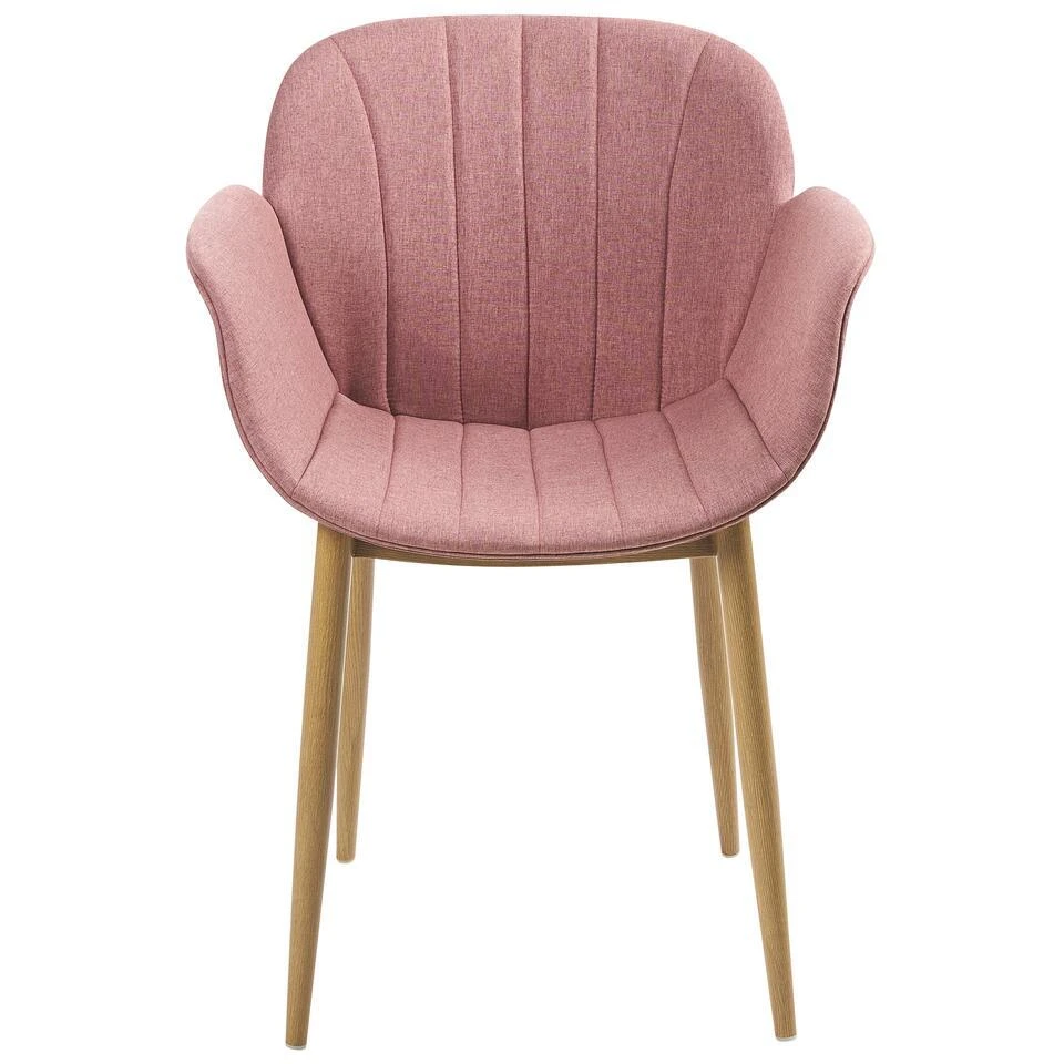 ALICE - Eetkamerstoel Set Van 2 - Roze - Polyester 8 ALICE - Eetkamerstoel Set Van 2 - Roze - Polyester - Afbeelding 6