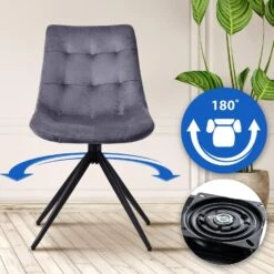 CLP Eetkamerstoel Merna Zwart Frame - Fluweel - Donkergrijs -Leen Bakker Winkel 5052a480175d4010bdbfdd31d70ffb09