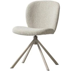 WOOOD Femke Eetkamerstoelen - Bouclé - Naturel - Set Van 2 -Leen Bakker Winkel 531c5e7f8cfc4d54bbab0485ce00fd7f