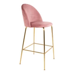 Giga Meubel Barstoel Velvet Roze Brass - Zithoogte 77cm -Leen Bakker Winkel 5325daf17eef4317ae7fdf35fa47401d
