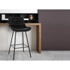 CLP Barkruk Weston Zwart Frame - Fluweel - Zwart -Leen Bakker Winkel 544aae5cba7c4374902b54145af2a91c