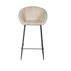 Barstoel Beige - Stof - 46x50x92cm - Amira - Set Van 2 -Leen Bakker Winkel 5487bb419b5941848851c2de0ad777f4