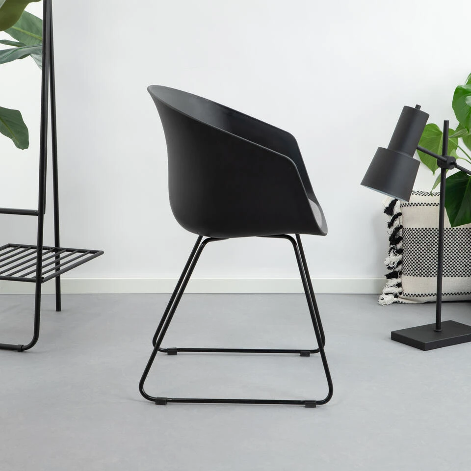 Sohome Eetkamerstoel / Kuipstoel - Set Van 2 - Doris - Zwart 4 Sohome Eetkamerstoel / Kuipstoel - Set Van 2 - Doris - Zwart - Afbeelding 2