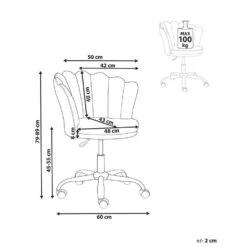 MONTICELLO - Bureaustoel - Wit - Bouclé -Leen Bakker Winkel 5581b2011a9e419db63e9c04d65b9cd6