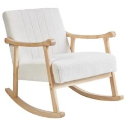 LEKNES - Schommelstoel - Gebroken Wit - Bouclé -Leen Bakker Winkel 561eac08617d475c8a77a00ff71c2b3e