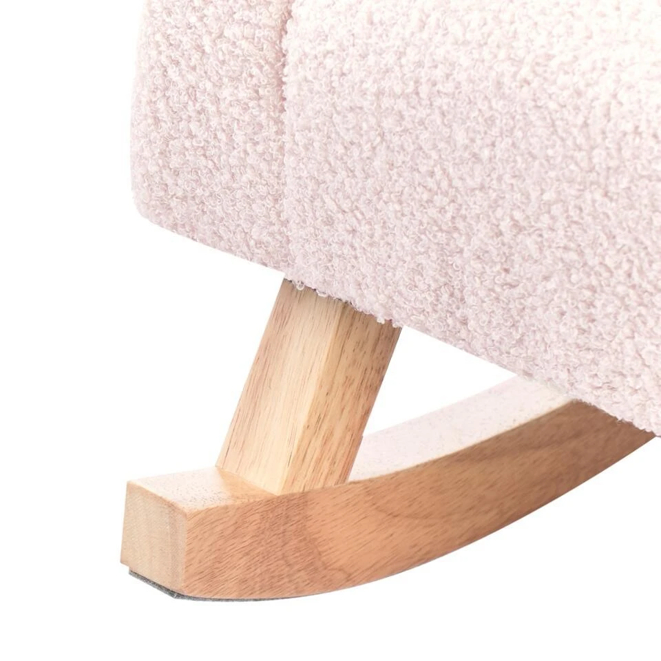 HUG - Schommelstoel Voor Kinderen - Pastelroze - Bouclé 12 HUG - Schommelstoel Voor Kinderen - Pastelroze - Bouclé - Afbeelding 10