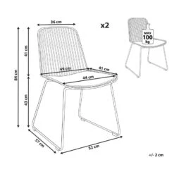 PENSACOLA - Eetkamerstoel Set Van 2 - Zwart - Metaal -Leen Bakker Winkel 5815c8f0b7b141e0a14a4af17e9d7410