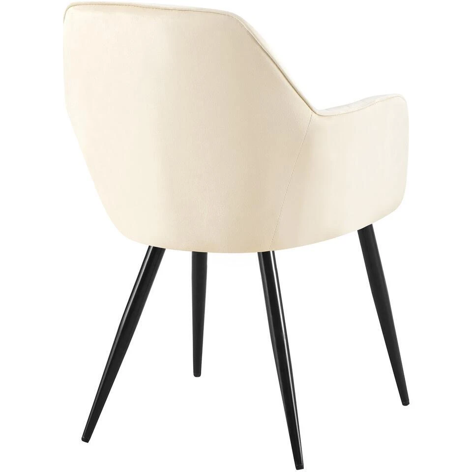 CLP Eetkamerstoel Cheryl Zwart Frame - Metaal - Creme 8 CLP Eetkamerstoel Cheryl Zwart Frame - Metaal - Creme - Afbeelding 6