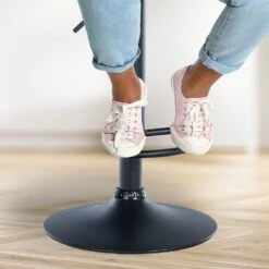 CLP Barkruk Solon Zwart Frame - Stof - Blauw -Leen Bakker Winkel 59748e33f02e4c0a9af7dd66941e09f4