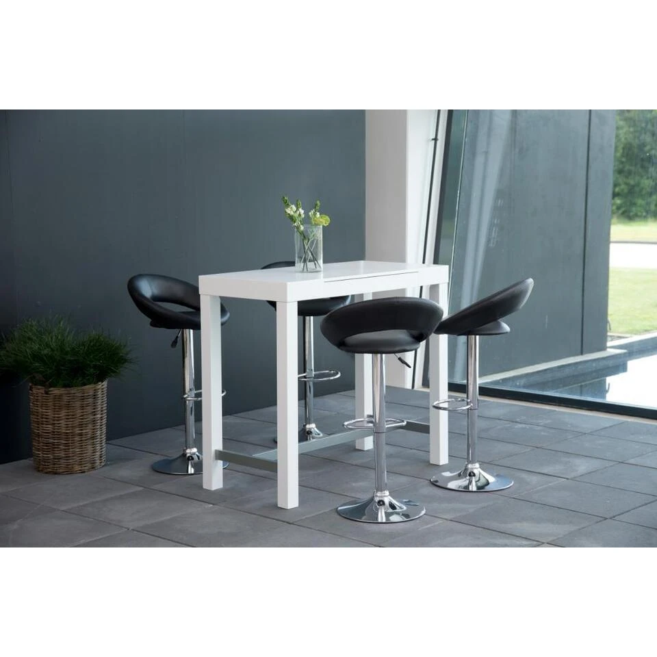 Barkruk - Zwart PU Leer - Zithoogte 79cm - Trana - Set Van 2 8 Barkruk - Zwart PU Leer - Zithoogte 79cm - Trana - Set Van 2 - Afbeelding 6