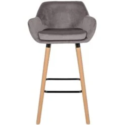 CLP Set Van 2 Barkruk Grant Natura Frame - Fluweel - Grijs -Leen Bakker Winkel 5cb8d0ac30b4451ca8ff9124133dbb04