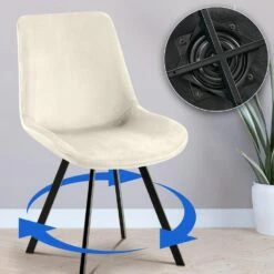 CLP Eetkamerstoel Lewes Zwart Frame - Fluweel - Creme -Leen Bakker Winkel 5f5cce40cf524f7dbe045b11f715cb34 1