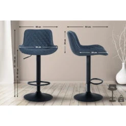 CLP Set Van 2 Barkruk Minosa Stof - Blauw -Leen Bakker Winkel 609d4428403a4a8e85d2ad9378ab058d