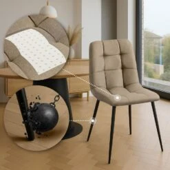 CLP Set Van 4 Eetkamerstoel Antibes Zwart Frame - Stof - Taupe 12 CLP Set Van 4 Eetkamerstoel Antibes Zwart Frame - Stof - Taupe -Leen Bakker Winkel 60e89d7e545741298195302eb74aa399