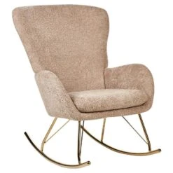 ANASET - Schommelstoel - Beige - Bouclé 17 ANASET - Schommelstoel - Beige - Bouclé -Leen Bakker Winkel 60eb72e1eb8a416e99378115514fdaf5