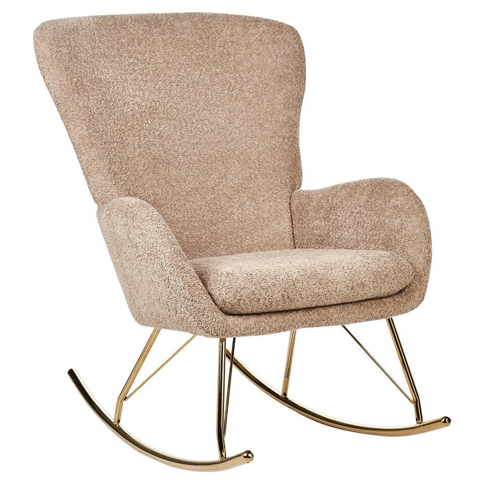 ANASET - Schommelstoel - Beige - Bouclé 8 ANASET - Schommelstoel - Beige - Bouclé - Afbeelding 6