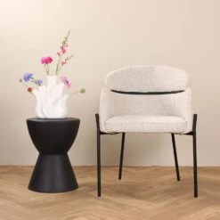 DS4U - Mira Eetkamerstoel Boucle - Beige -Leen Bakker Winkel 612e4b27ad9542b29e11a72e0621fe68