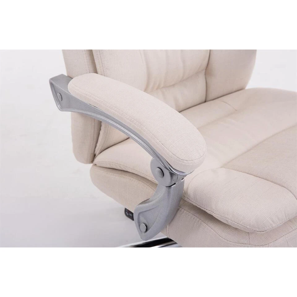 CLP Bureaustoel XL Troy Chroom Frame - Stof - Creme 8 CLP Bureaustoel XL Troy Chroom Frame - Stof - Creme - Afbeelding 6