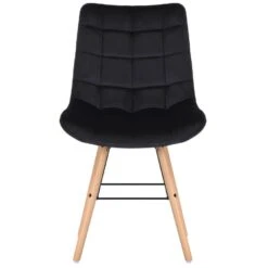 CLP Set Van 2 Eetkamerstoel Leni Natura Frame - Fluweel - Zwart -Leen Bakker Winkel 624c0557e6a24441809ba1d93b76bea3