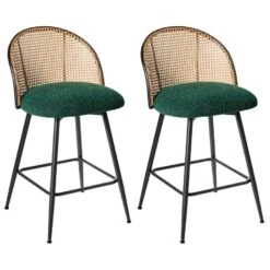 NATHAN - Barkruk Set Van 2 - Groen - 91 Cm - Bouclé -Leen Bakker Winkel 62ecd30f31814f95ac06a4567f5f9333